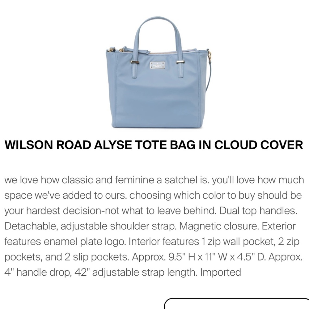 Kate Spade Light Blue Satchel - Picture 16 of 16